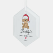 Santa Dog Erster Weihnachtsmann Ornament Aus Glas (Vorderseite Links)