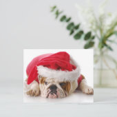 Santa Dog Feiertagspostkarte (Stehend Vorderseite)