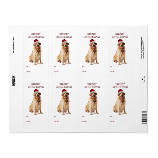 Santa Dog Geschenketikett (Vorne)