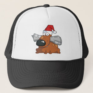 Santa Dog Holds Newspaper in Mouth Truckerkappe