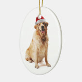 Santa Dog Keramik Ornament (Links)