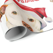 Santa Dog Merry Pitmas Funny Pitbull Weihnachten Geschenkpapier (Rolleneckpunkt)