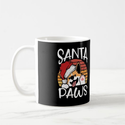 Santa Dog Paws Funny Christmas Pub Kaffeetasse (Links)