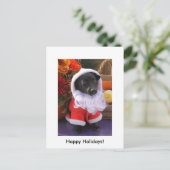 Santa Dog - Urlaubspostkarte Feiertagspostkarte (Stehend Vorderseite)