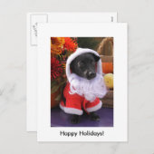 Santa Dog - Urlaubspostkarte Feiertagspostkarte (Vorne/Hinten)