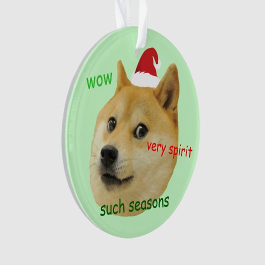 Santa Doge Funny Meme Ornament (Vorderseite)