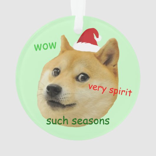 Santa Doge Funny Meme Ornament (Rückseite)