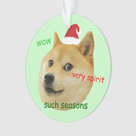 Santa Doge Funny Meme Ornament (Vorderseite)