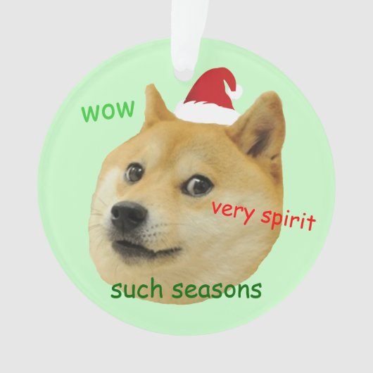 Santa Doge Funny Meme Ornament (Vorderseite)