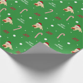 Santa Dogs Crabs Candy Canes Gift Wrap Roll Geschenkpapier (Ecke)
