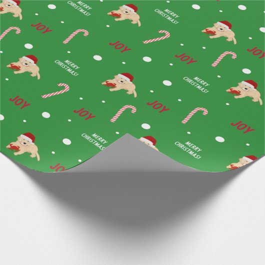 Santa Dogs Crabs Candy Canes Gift Wrap Roll Geschenkpapier (Ecke)