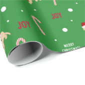 Santa Dogs Crabs Candy Canes Gift Wrap Roll Geschenkpapier (Rolleneckpunkt)