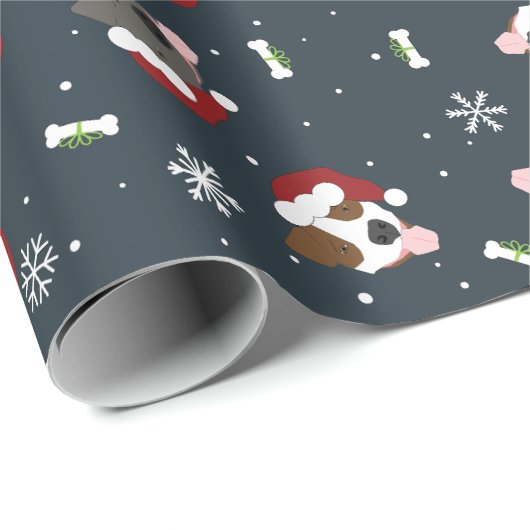 Santa Dogs Geschenkpapier (Rolleneckpunkt)