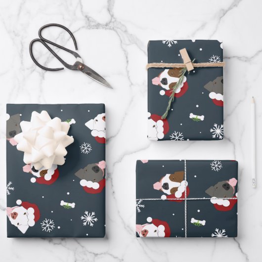 Santa Dogs Geschenkpapier Set (Vorderseite)