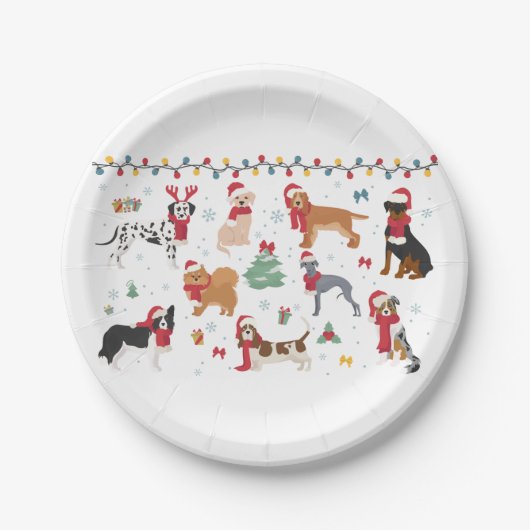 Santa Dogs Pappteller (Vorderseite)