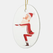 Santa Doing Yoga Keramik Ornament (Links)