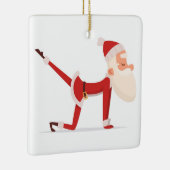 Santa Doing Yoga Keramikornament (Rechts)