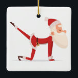 Santa Doing Yoga Keramikornament<br><div class="desc">Santa Claus doing yoga.</div>