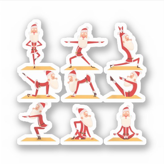 Santa Doing Yoga Übungen Posen Meditation Christus Aufkleber (Vorderseite)