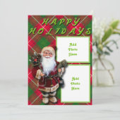 Santa Doll Halbfalten Happy Holidays Card (Stehend Vorderseite)