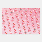 Santa, Dolphin, Flamingo Weihnachtswrapping Paper Geschenkpapier Set (Vorderseite 3)