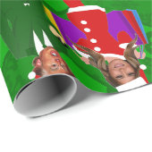 santa donald melania trump Weihnachtsgeld Geschenkpapier (Rolleneckpunkt)