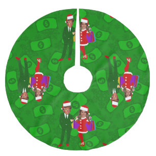 santa donald melania trump Weihnachtsgeld Polyester Weihnachtsbaumdecke