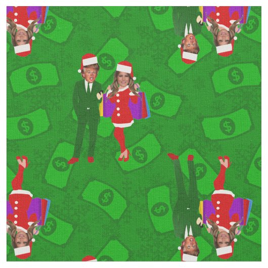 santa donald melania trump Weihnachtsgeld Stoff (Nahaufnahme)