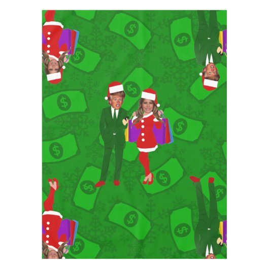 santa donald melania trump Weihnachtsgeld Tischdecke (Vorderseite)