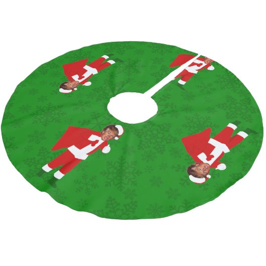 santa donald trump hässliche Weihnachtsfeiern Polyester Weihnachtsbaumdecke (Schrägansicht)