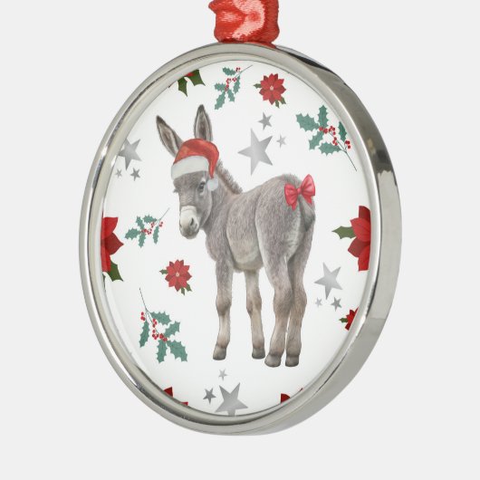 Santa Donkey Christmas Ornament Keepsake (Links)