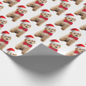 Santa Doodle Dog Geschenkpapier (Ecke)