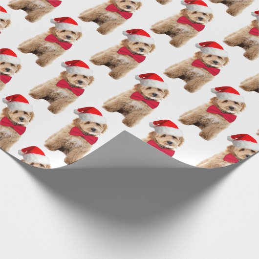 Santa Doodle Dog Geschenkpapier (Ecke)
