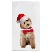 Santa Doodle Dog Kleine Geschenktüte (Rückseite)