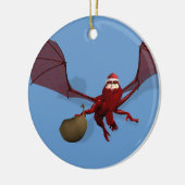 Santa Dragon Keramikornament (Links)
