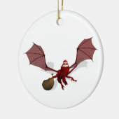 Santa Dragon Keramikornament (Links)