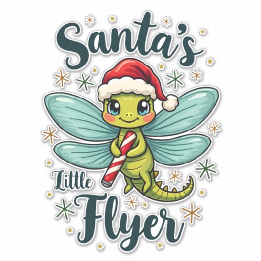 Santa Dragonfly Aufkleber (Vorderseite)