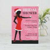 Santa Dress Girl Rosa Brautparty Einladung (Stehend Vorderseite)