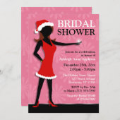 Santa Dress Girl Rosa Brautparty Einladung (Vorne/Hinten)