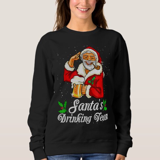 Santa Drink Team Drink Bier Drinker Lov Sweatshirt (Vorderseite)
