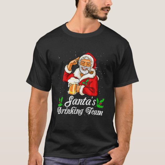 Santa Drink Team Drink Bier Drinker Lov T-Shirt (Vorderseite)