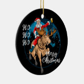 Santa Drinking Bier und Reitsport Keramik Ornament (Rechts)