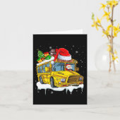 Santa Driving School Bus Weihnachten Baum farbenfr Karte (Gelbe Blume)