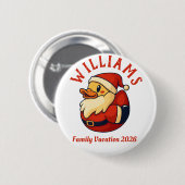 Santa Duck Cartoon - Funny Christmas Rubber Duck Button (Vorne & Hinten)
