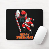 Santa Dunking Merry Swishmas Basketball Christmas Mousepad (Mit Mouse)