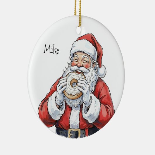 Santa eating bagel Ornament (Rechts)