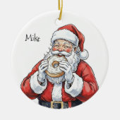 Santa eating bagel Ornament (Vorne)
