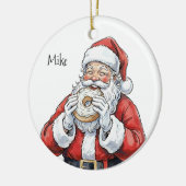 Santa eating bagel Ornament (Links)