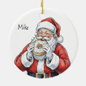 Santa eating bagel Ornament (Hinten)