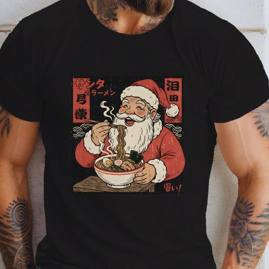 Santa Eating Ramen Noodles T-Shirt